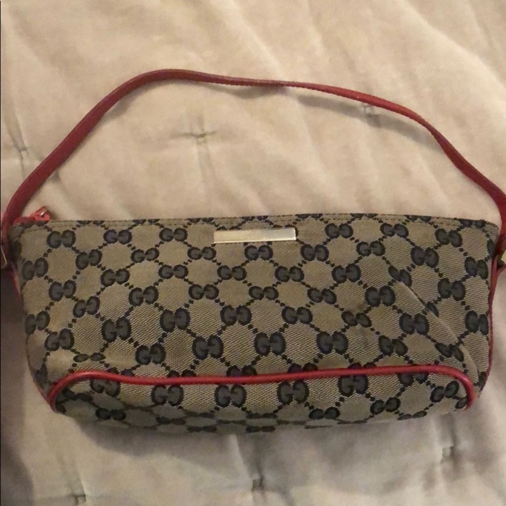 Gucci monogram pouchette bag